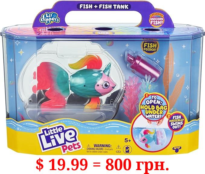 Little Live Pets - Lil' Dippers: Fantasea | Interactive Toy Fish & Tank, Magically Comes Alive in Water, Feed and Swims Like A Real Fish