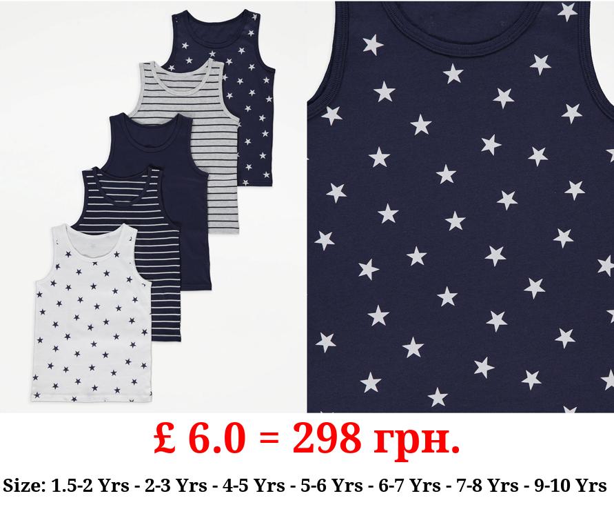 Star and Stripe Vests 5 Pack