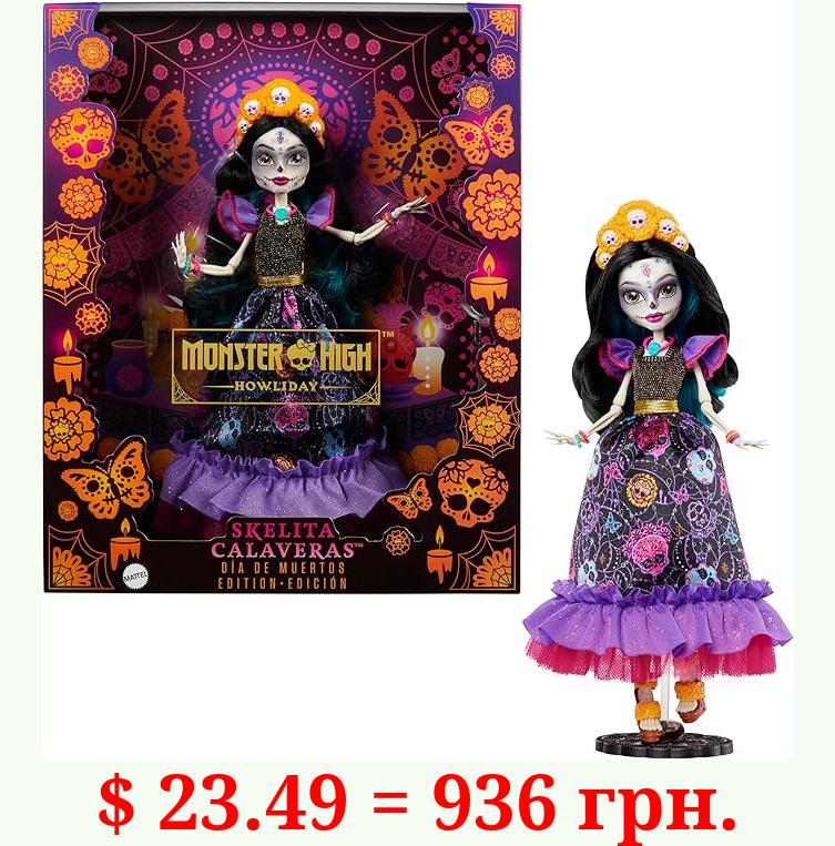 Monster High Doll, Skelita Calaveras Dia De Muertos Collectible with Traditional Sugar Skull & Marigold Details