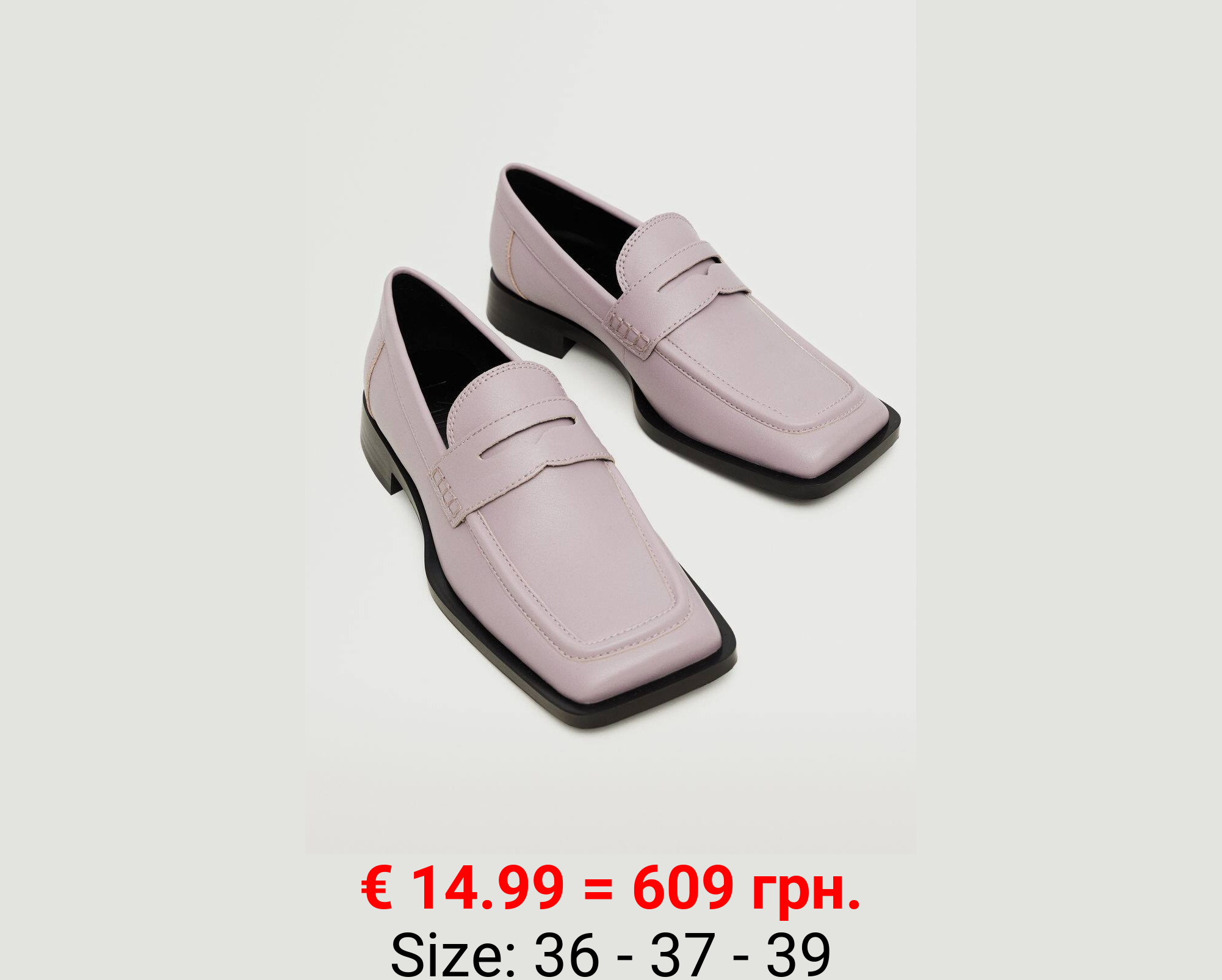 Mocasín punta cuadrada