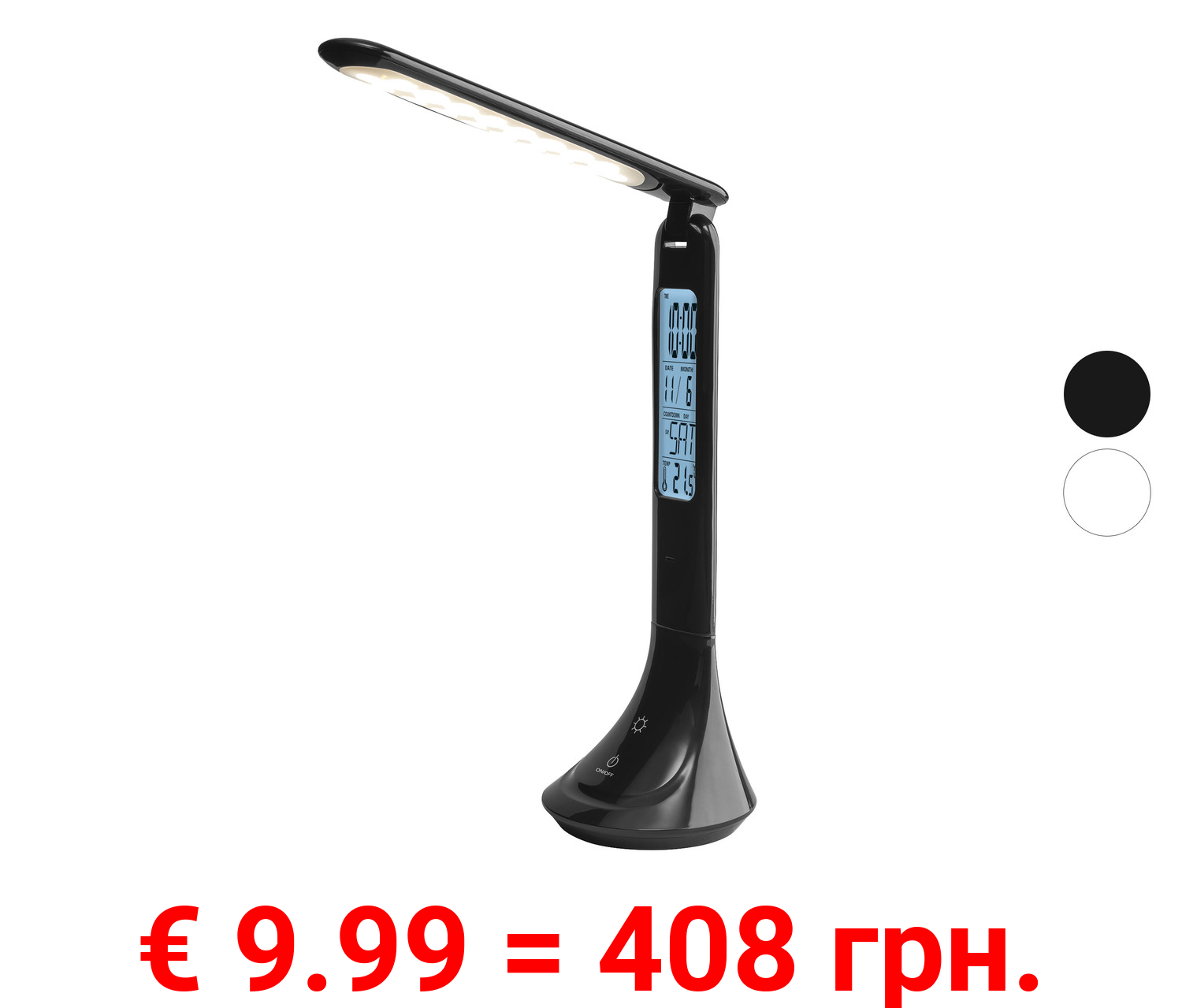 LIVARNO home LED Akku-Tischleuchte, mit Uhr