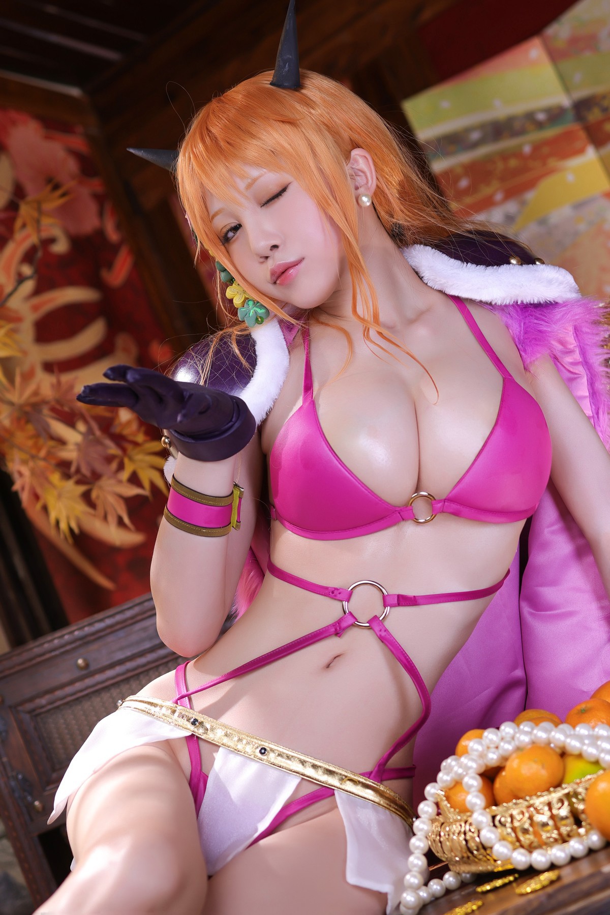水淼aqua Cosplay 海贼王 娜美 69