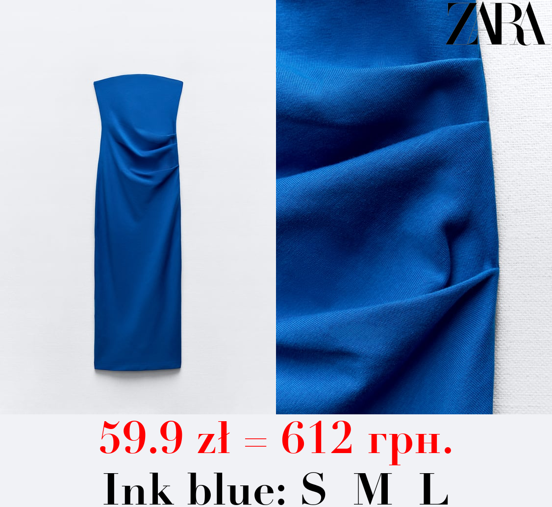 STRAPLESS MIDI DRESS