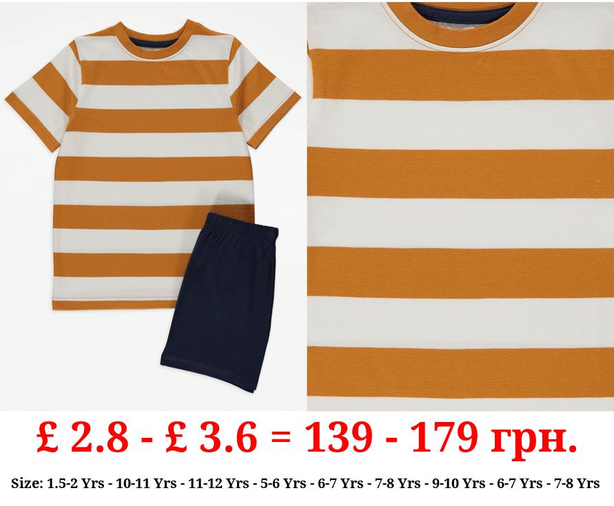 Mustard Stripe Short Pyjamas