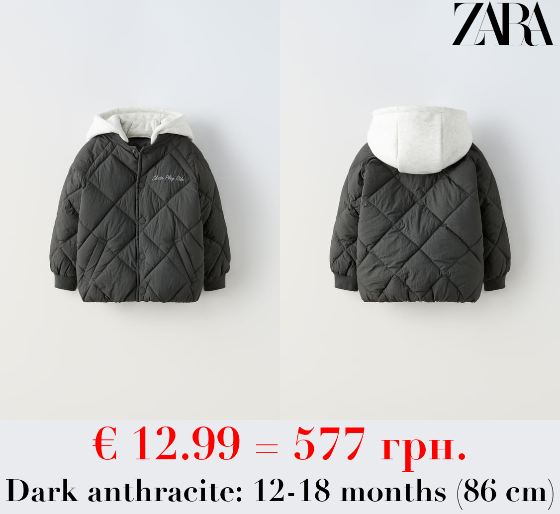 HOODED PUFFER BOMBER JACKET