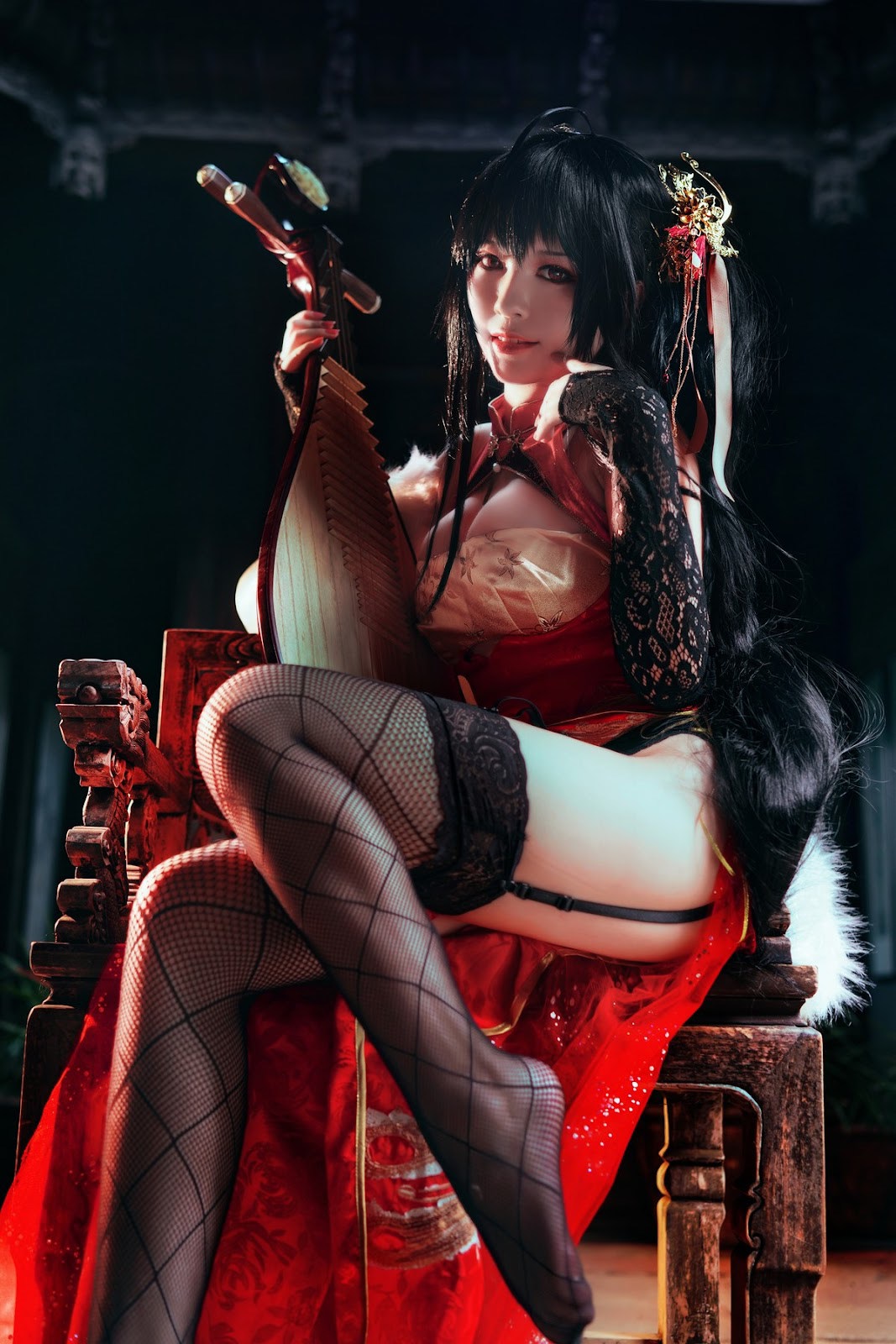 Cosplay 半半子 大凤旗袍 9