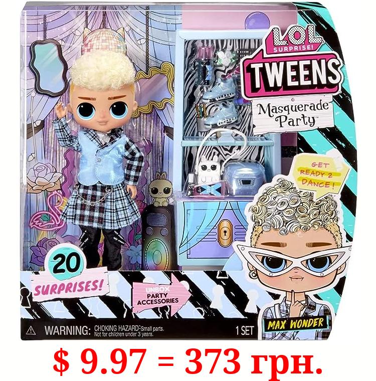 L.O.L. Surprise! Tweens Masquerade Party Max Wonder Fashion Doll with 20 Surprises Including Accessories & Blue Rebel Outfits, Holiday Toy Playset, Great Gift for Kids Girls Boys Ages 4 5 6+ Years