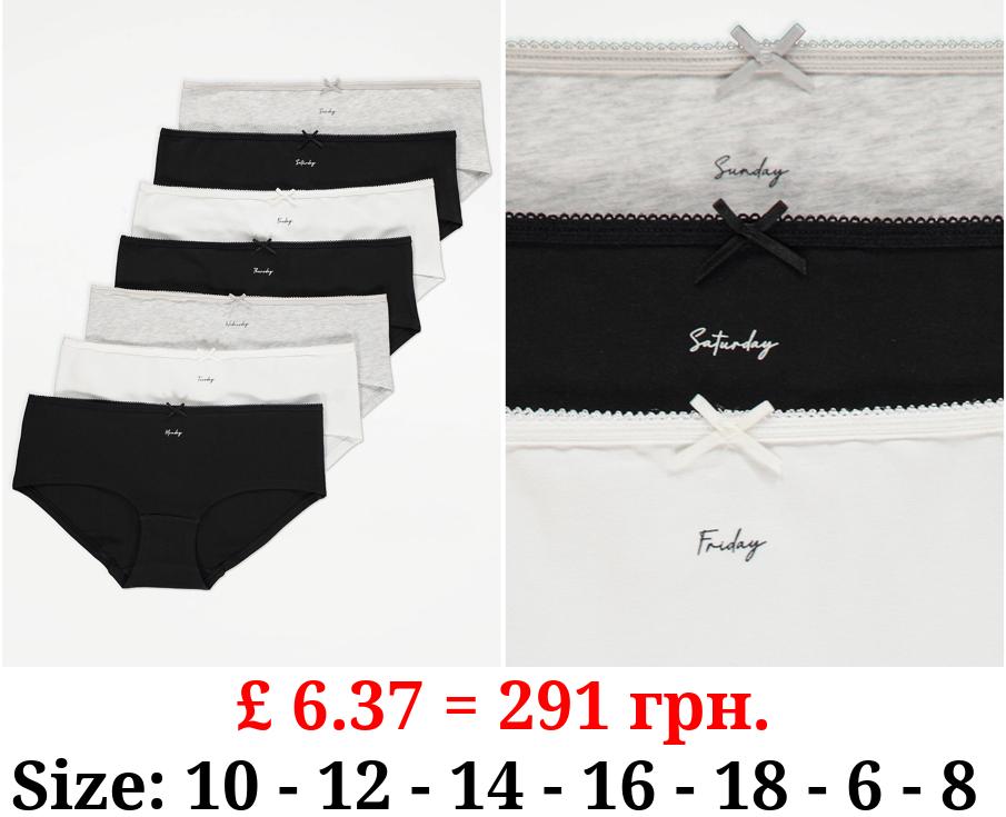 Mono Assorted Short Cut Days of The Week Knickers 7 Pack