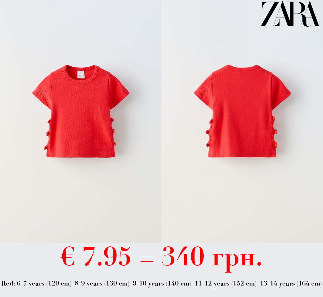 CUT-OUT T-SHIRT WITH BOWS