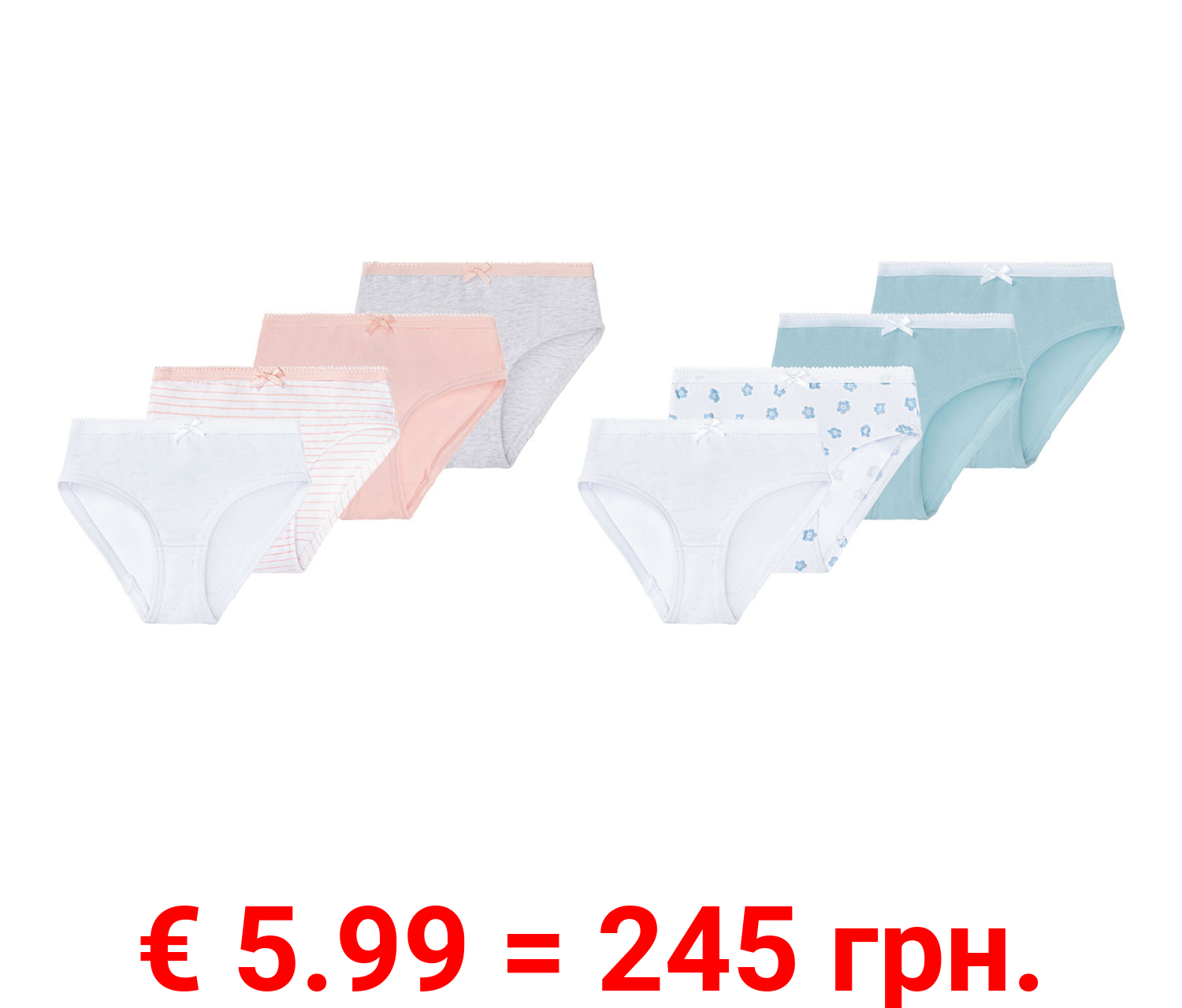 lupilu® Kleinkinder Mädchen Slips, 4 Stück, mit Bio-Baumwolle