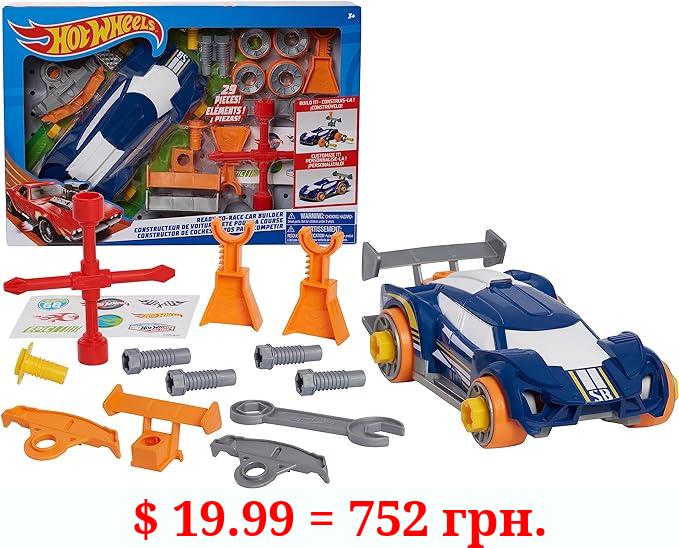 Hot Wheels Ready-to-Race Car Builder Set Super Blitzen, 29-piece Pretend Play Set, Kids Toys for Ages 3 Up by Just Play