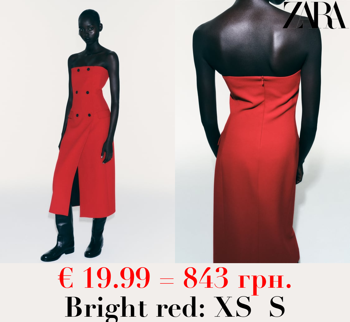 ZW COLLECTION STRAPLESS DRESS WITH POCKETS