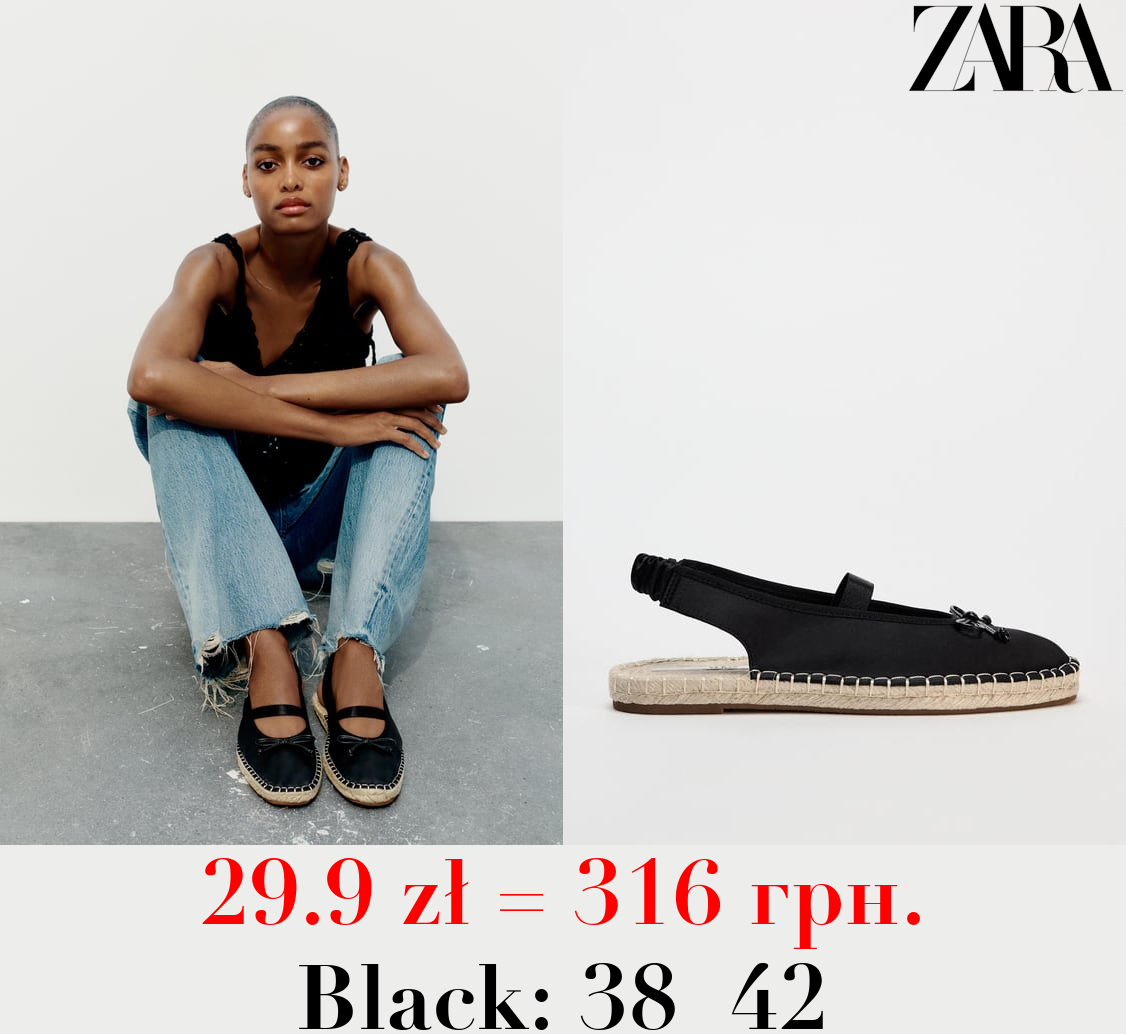 ESPADRILLES WITH BOW AND TOPSTITCHING