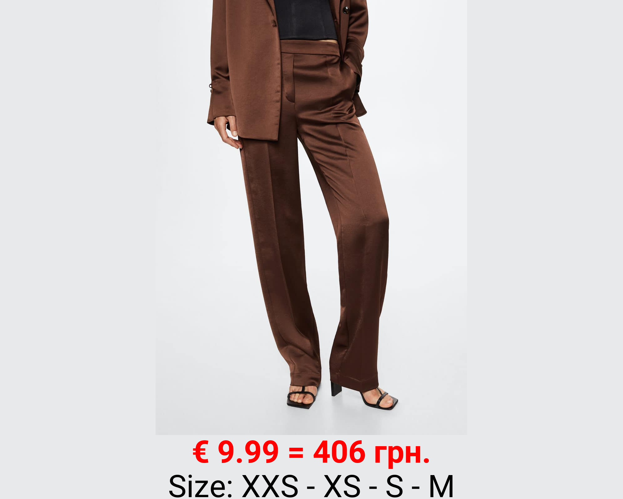 Pantalón traje satinado