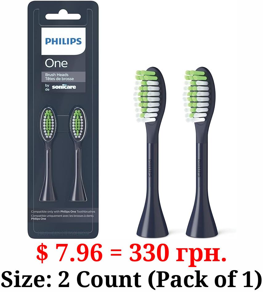 Philips One By Sonicare, 4 Brush Heads, Midnight Navy Blue, BH1022/04 pack of 4