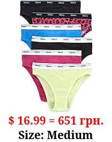 Hanes Women's Originals Hi-Leg Panties, Breathable Stretch Cotton Underwear, Assorted, 6-Pack