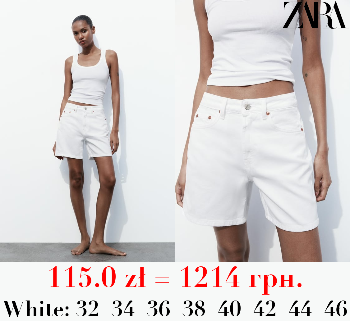 TRF MID-RISE DENIM BERMUDA SHORTS