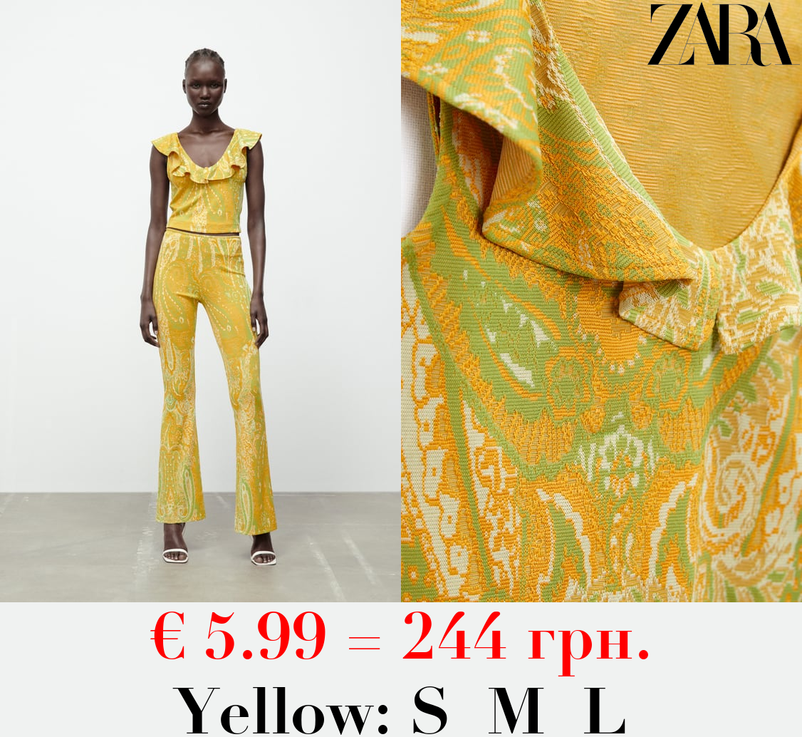 RUFFLED JACQUARD TOP