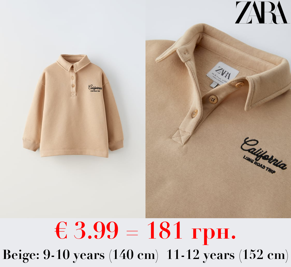EMBROIDERED POLO SWEATSHIRT