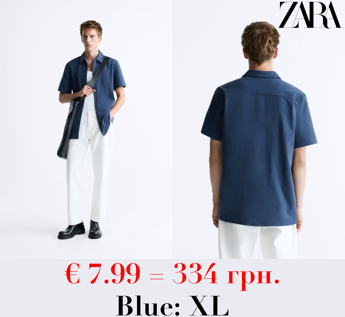 CHECK-TEXTURED WEAVE SHIRT