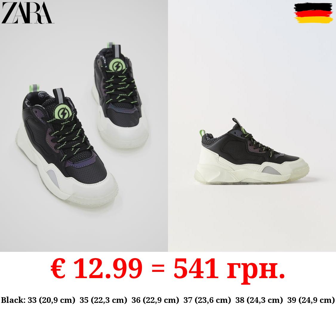 GLOW-IN-THE-DARK HIGH-TOP SNEAKERS