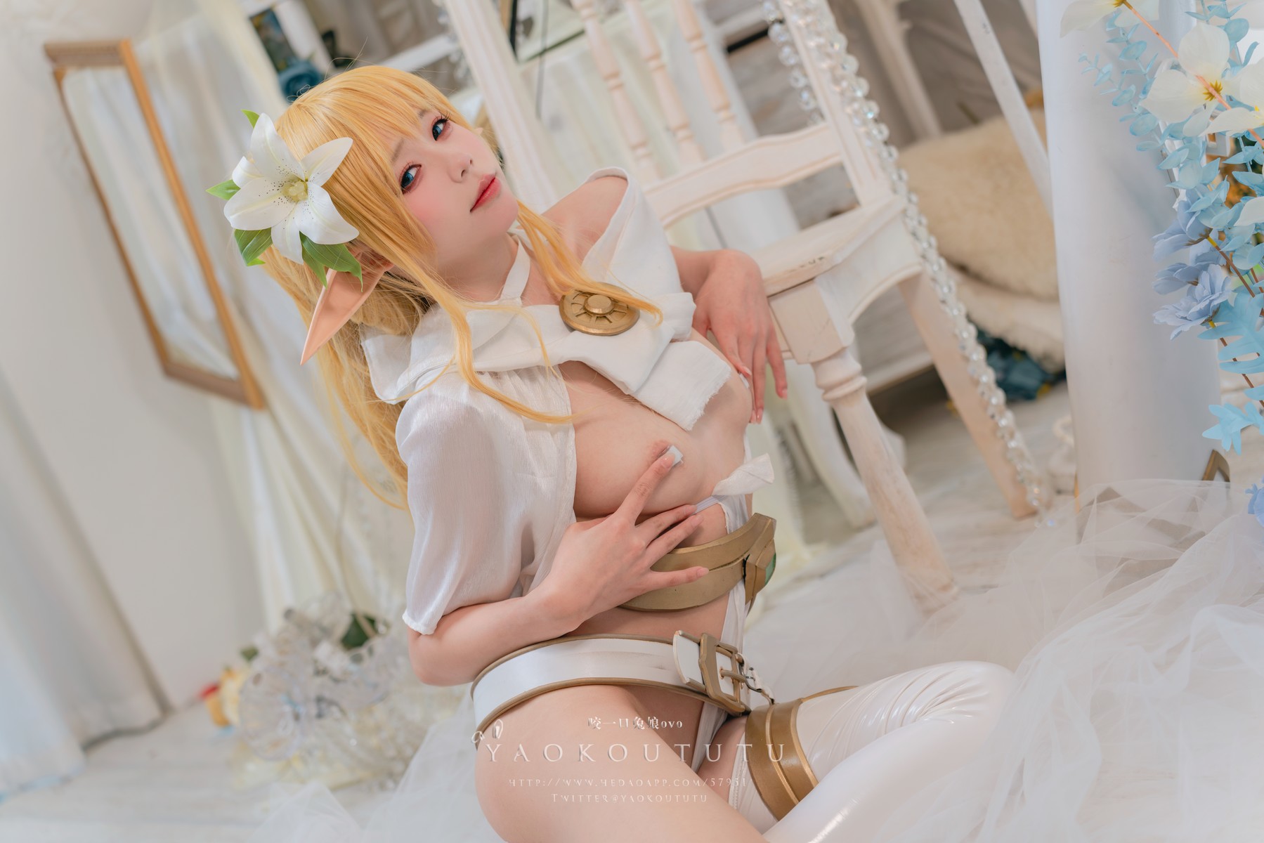 Cosplay 黏黏团子兔 六月订阅 『精灵 弓箭手』 广寒宫 38