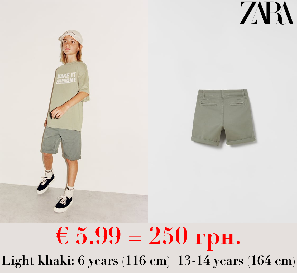 PLAIN CHINO BERMUDA SHORTS