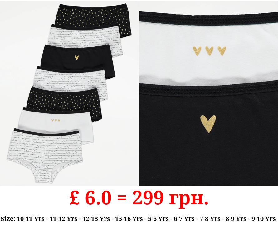Glitter Heart Shorts 7 Pack