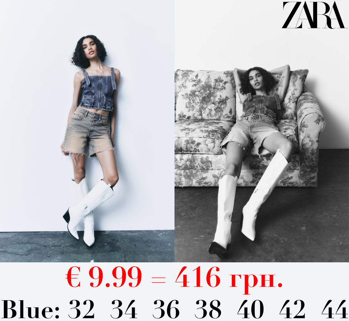 LOOSE FIT DENIM TRF BERMUDA SHORTS