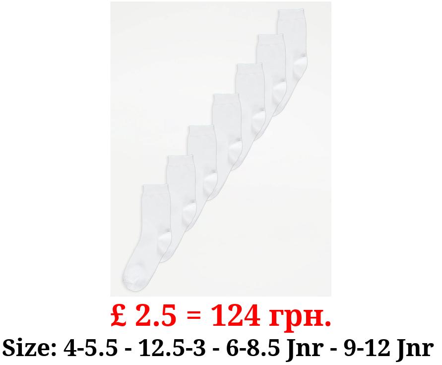 White Cotton Rich Ankle Socks 7 Pack