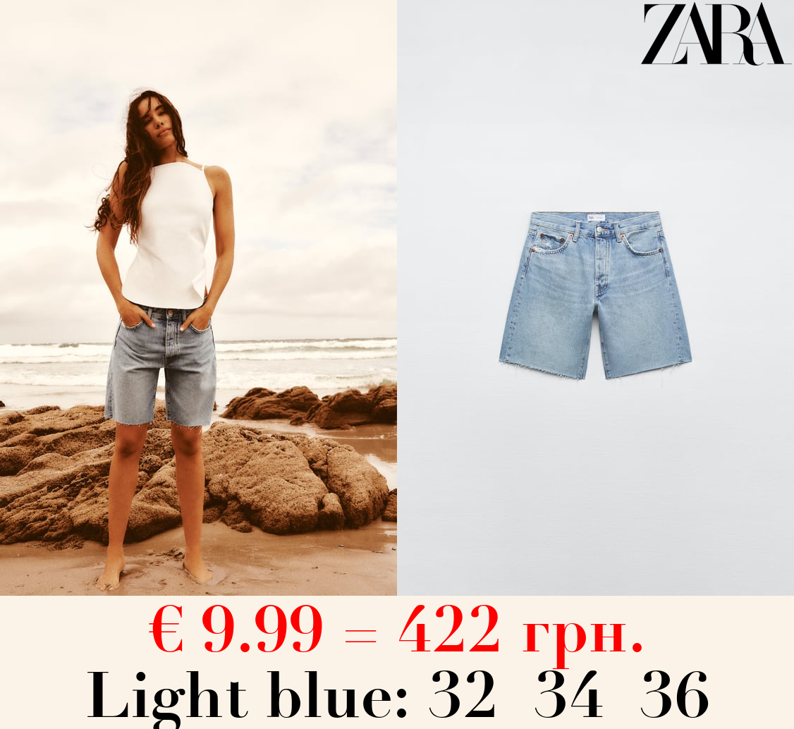 TRF MID-RISE DENIM BERMUDA SHORTS