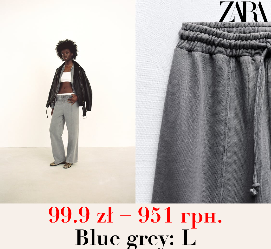 PLUSH WIDE-LEG JOGGER TROUSERS