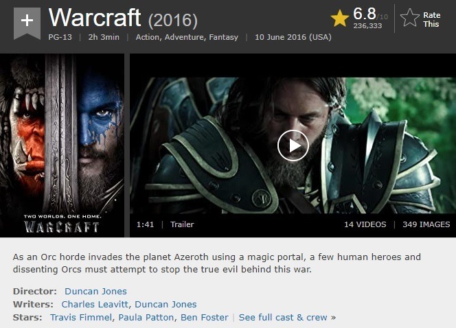 warcraft movie bluray release date
