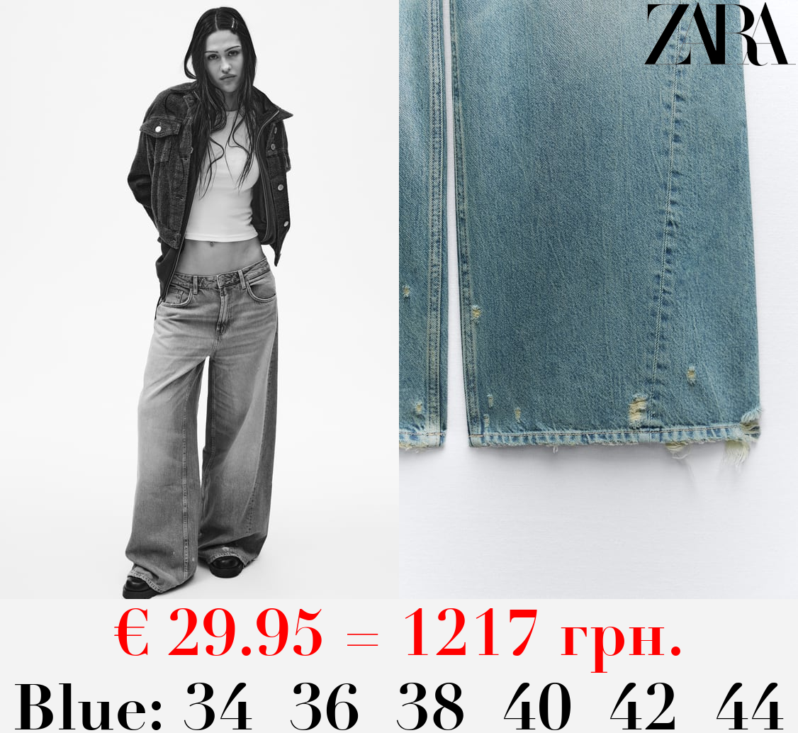 TRF SUPER WIDE-LEG LOW-RISE JEANS