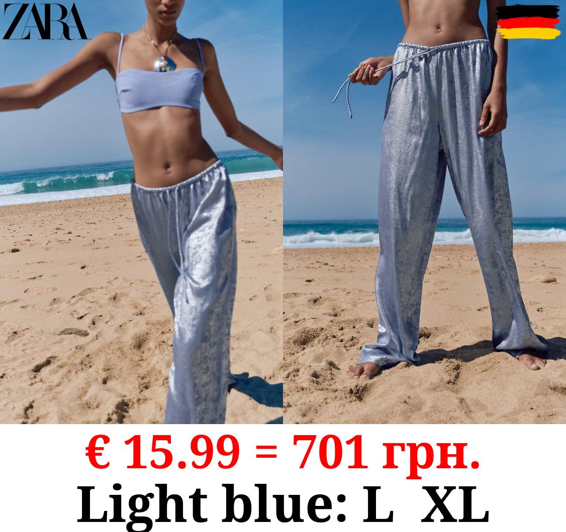 WIDE-LEG FOIL TROUSERS