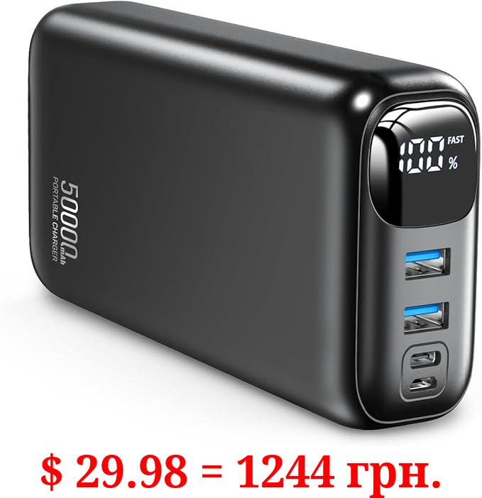 OHOVIV Portable Charger 50000mAh Power Bank - 22.5W Fast Charging External Battery Pack, LED Display USB-C Portable Cell Phone Charger for iPhone 15/14/13 Pro, Android, Samsung Galaxy, Etc