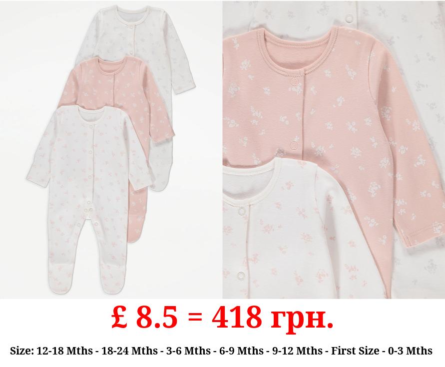 Flower Sleepsuits 3 Pack