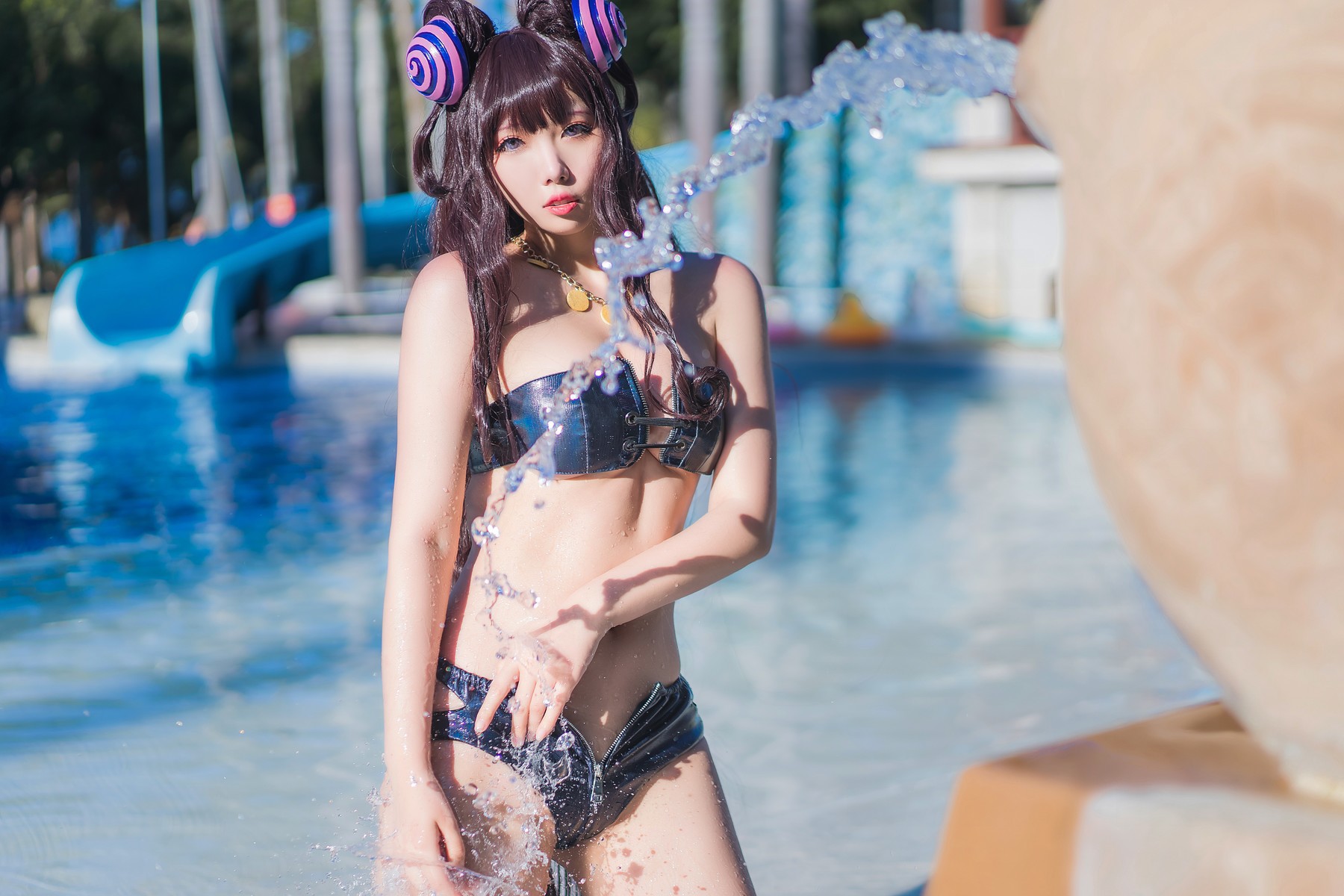 Cosplay 墨玉 紫式部泳装 27