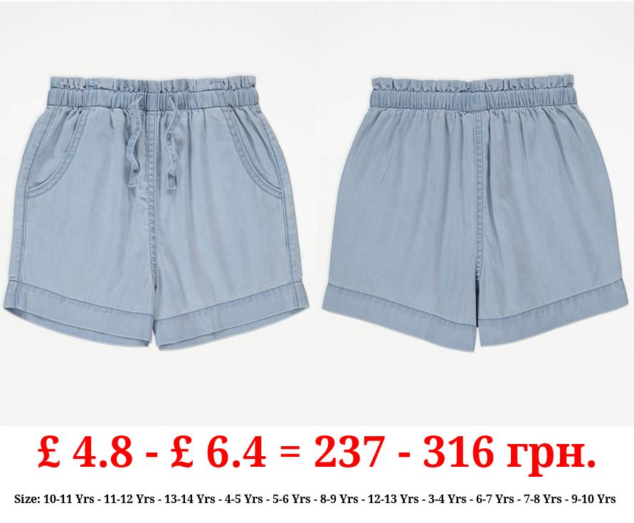 Blue Light Wash Denim Shorts