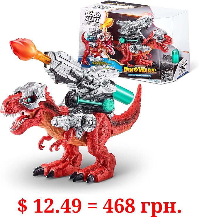 Robo Alive Dino Wars Mega-Rex by ZURU Dinosaur Battle Realistic Walking T-Rex with Armor and Battling Weapons Toys
