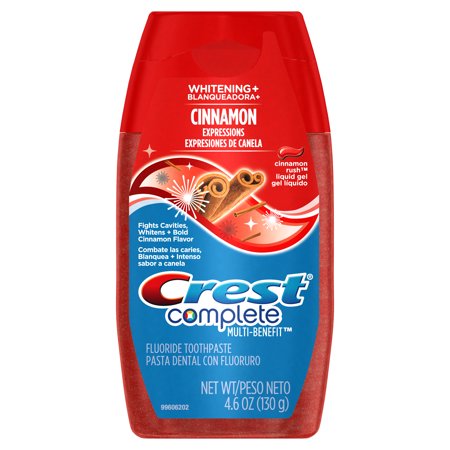 (2 pack) Crest Complete Whitening + Cinnamon Expressions Liquid Gel Toothpaste, Cinnamon Rush, 4.6 ounce