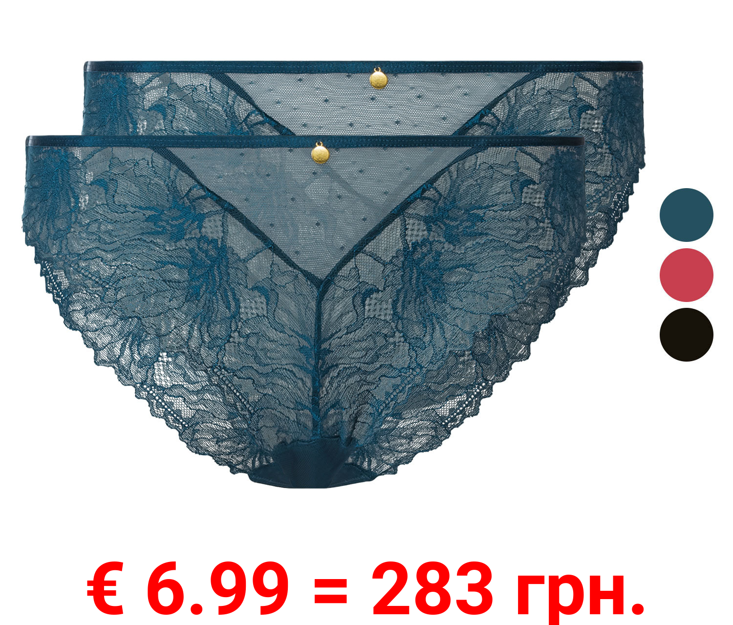 esmara® Damen Minislips, 2 Stück, mit eleganter Spitze