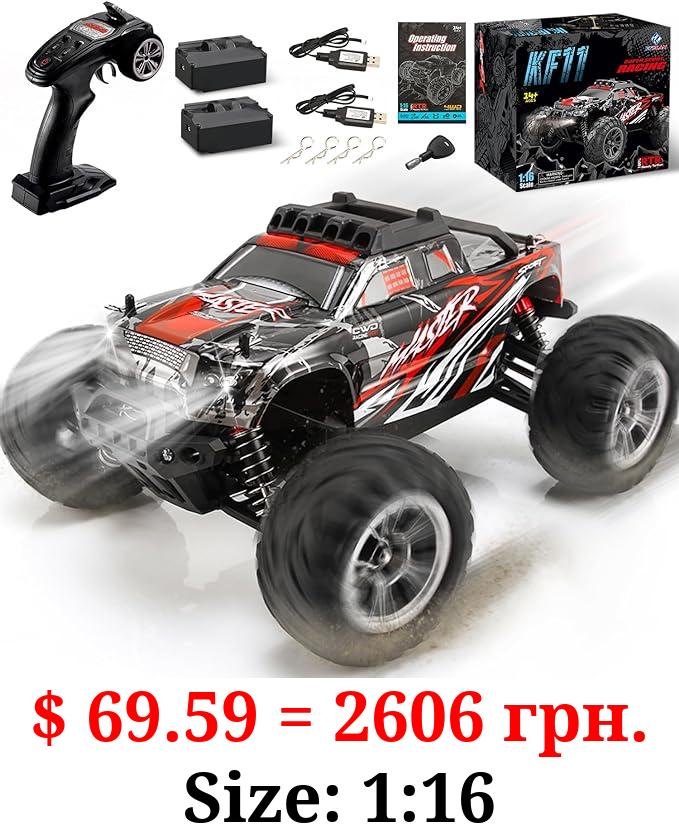 FUUY Remote Control Car 1:16 Fast RC Cars for Adults 42KM/H High-Speed 4WD RC Cars with 2 Batteries Off-Road Waterproof RC Truck Adults Youth 14+ All Terrain Hobby Toy Cars