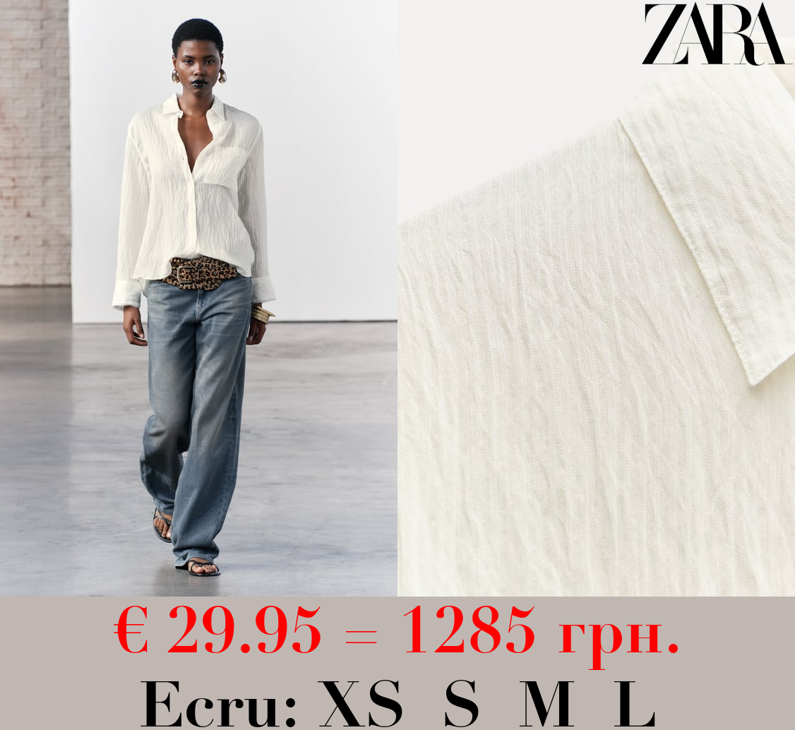 ZW COLLECTION TEXTURED SHIRT WITH POCKET