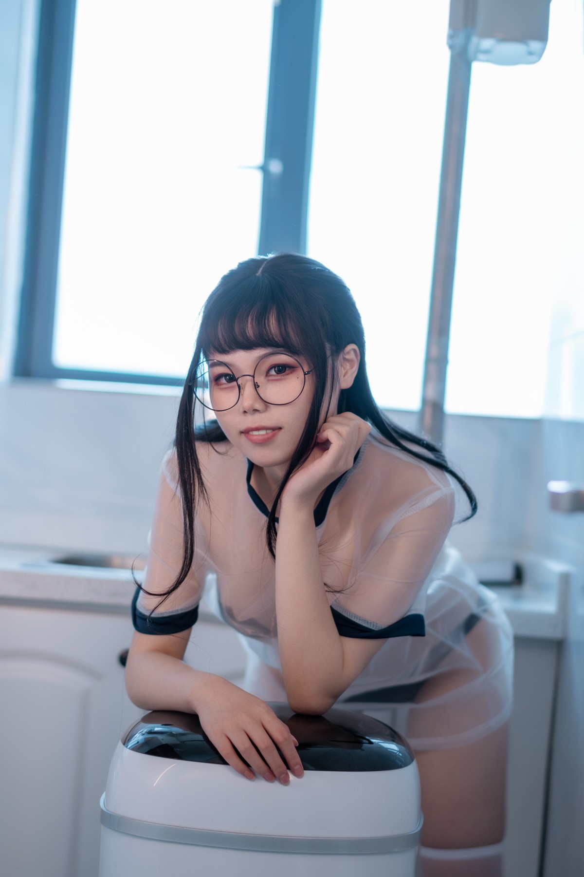 Cosplay 七月喵子 喝酸奶的眼镜娘 7