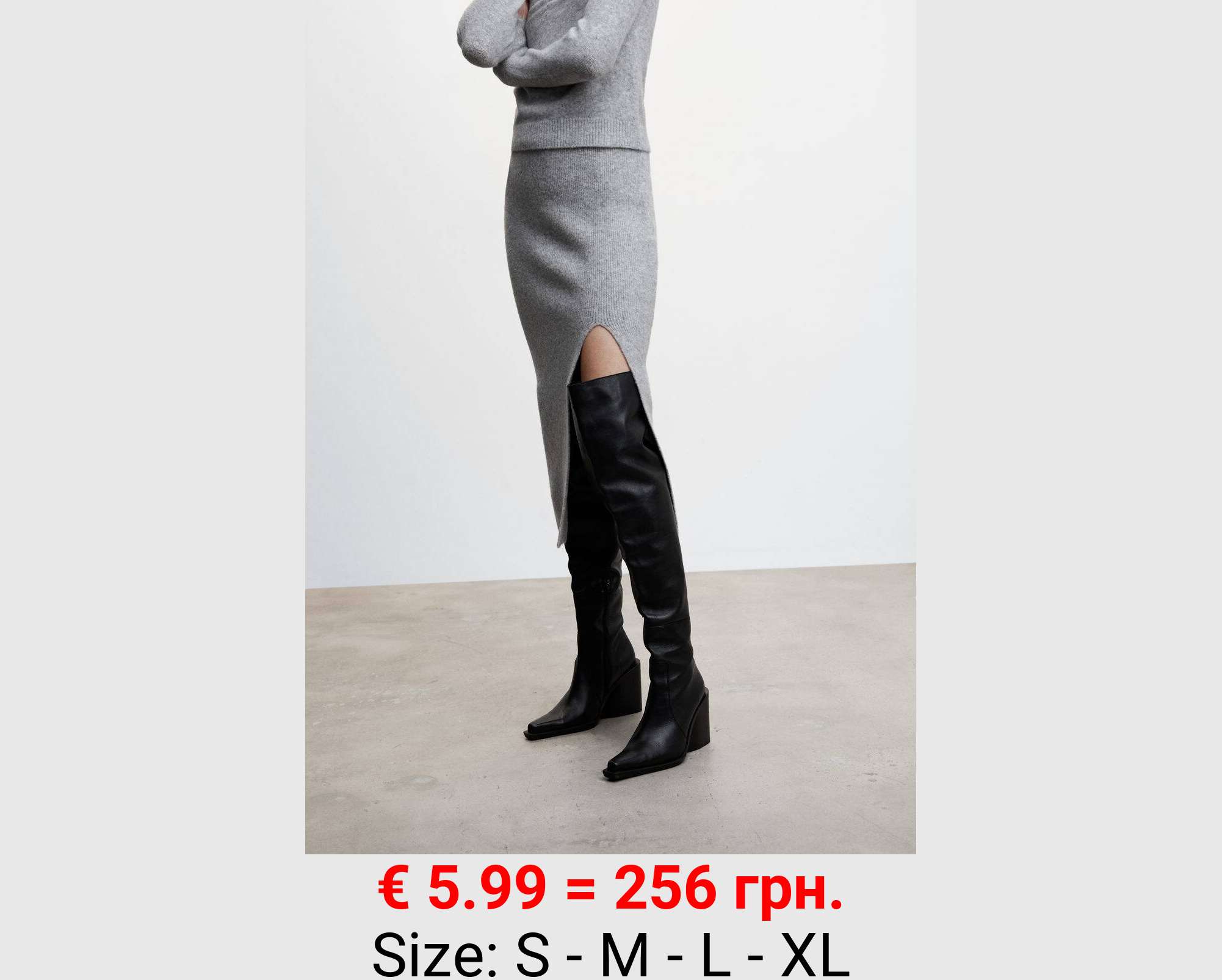 Falda punto abertura