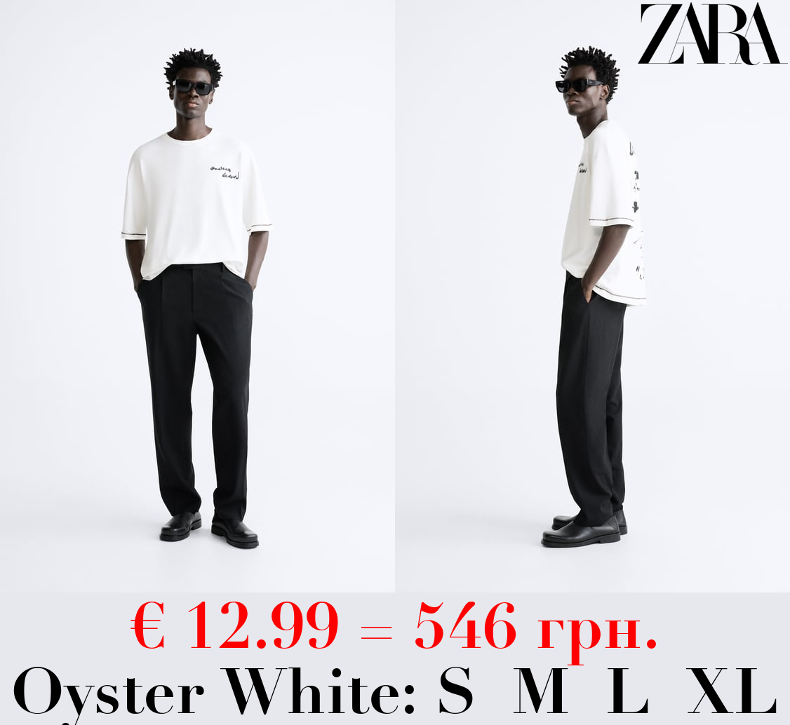 T-SHIRT WITH CALLIGRAPHY PRINT