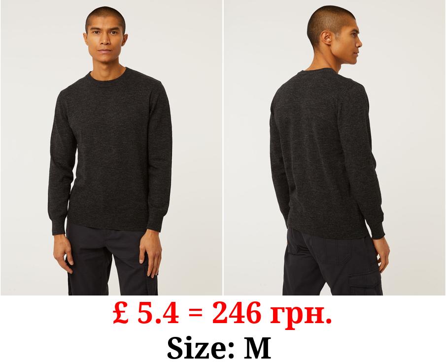 Charcoal Knitted Fine Gauge Jumper