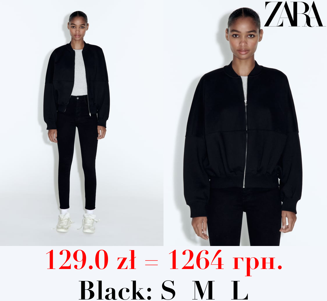 BOMBER SWEATSHIRT WITH ZIP