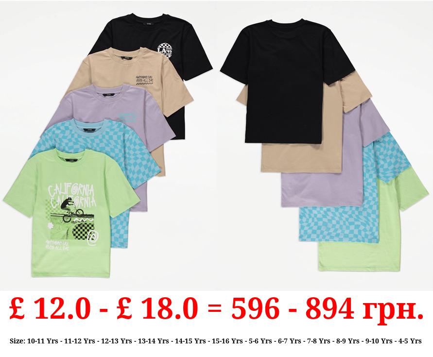 Skate Check Graphic T-Shirts 5 Pack